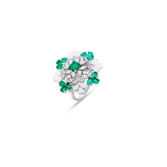 Emerald Frost Cocktail Ring Mashha