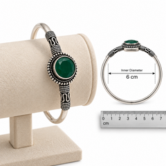 Mashha 925 Silver Emerald Serpent Cuff