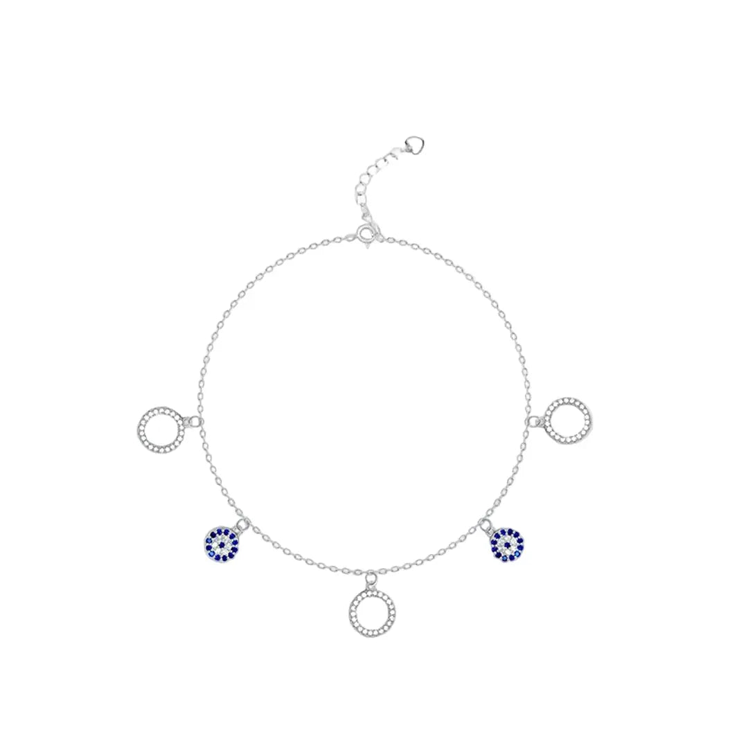 Mashha 925 Silver Evil Eye Harmony Anklet Mashha