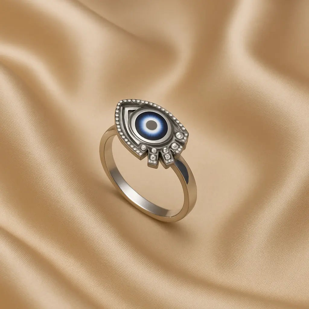 Mashha 925 Silver Evil Eye Ring(Adjustable) Mashha