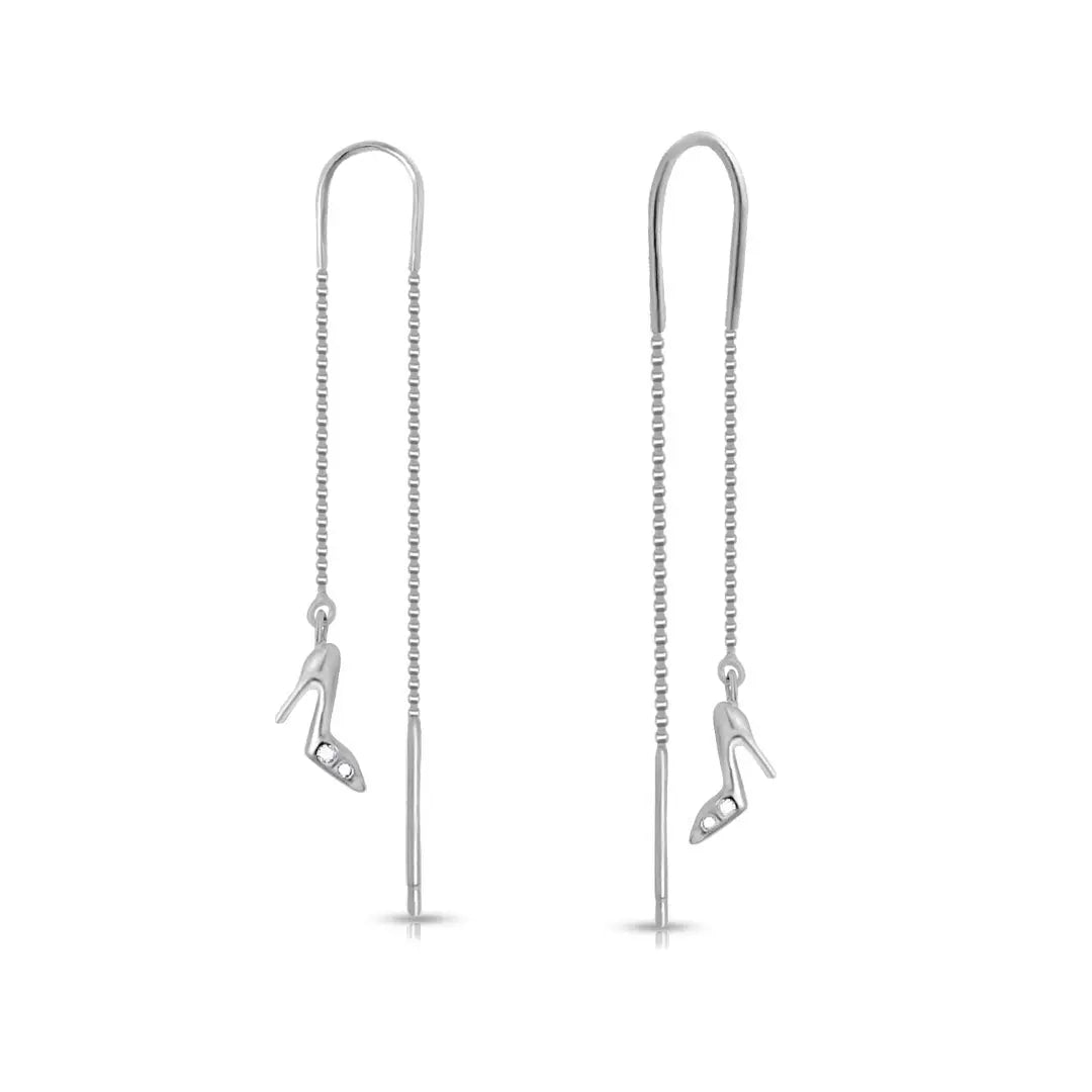 Mashha 925 Silver Glam Stiletto Sui Dhaga Earrings Mashha