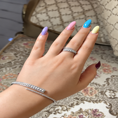 Mashha 925 Silver Celeste Pearl Luxe Bracelet & Ring Set