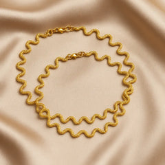 Mashha 925 Silver Golden Wave Anklet Mashha