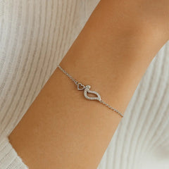Mashha 925 Silver Harvard Love Chain Bracelet Mashha