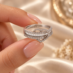 Mashha 925 Silver Celestial Knot Adjustable Ring