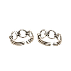 Mashha 925 Silver Linked Elegance Toe Rings (Pair) Mashha