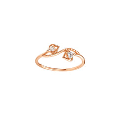 Mashha 925 Silver Love Link Spark Ring (Rose Gold) Mashha