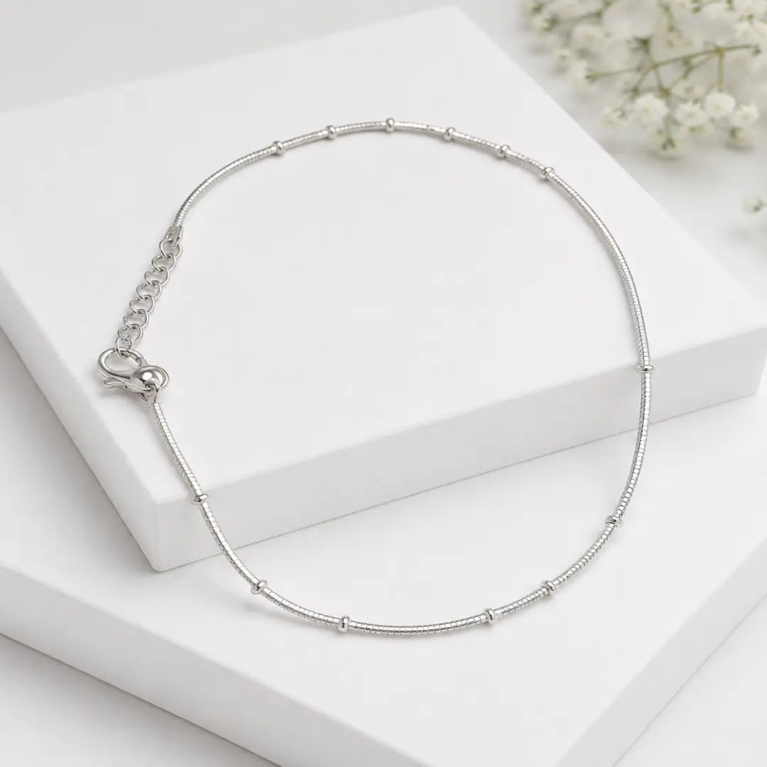 Mashha 925 Silver Luna Link Anklet Mashha
