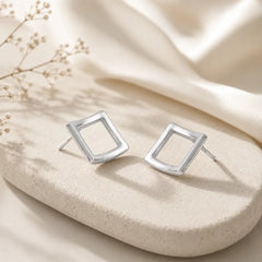 Mashha 925 Silver Minimalist Square Studs Mashha