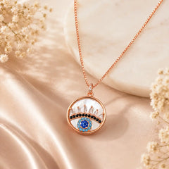 Mashha 925 Silver Nazar Crown Pendant Necklace Mashha