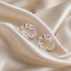 Mashha 925 Silver Open Heart Toe Rings Mashha