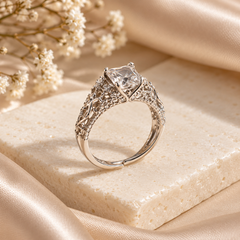 Mashha 925 Silver Royal Elegance Adjustable Ring