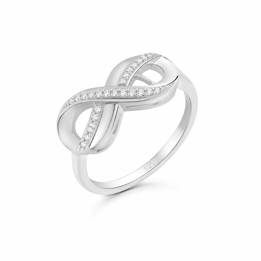 Mashha 925 Silver Rhodium Plated Eternelle  Infinity Ring Mashha