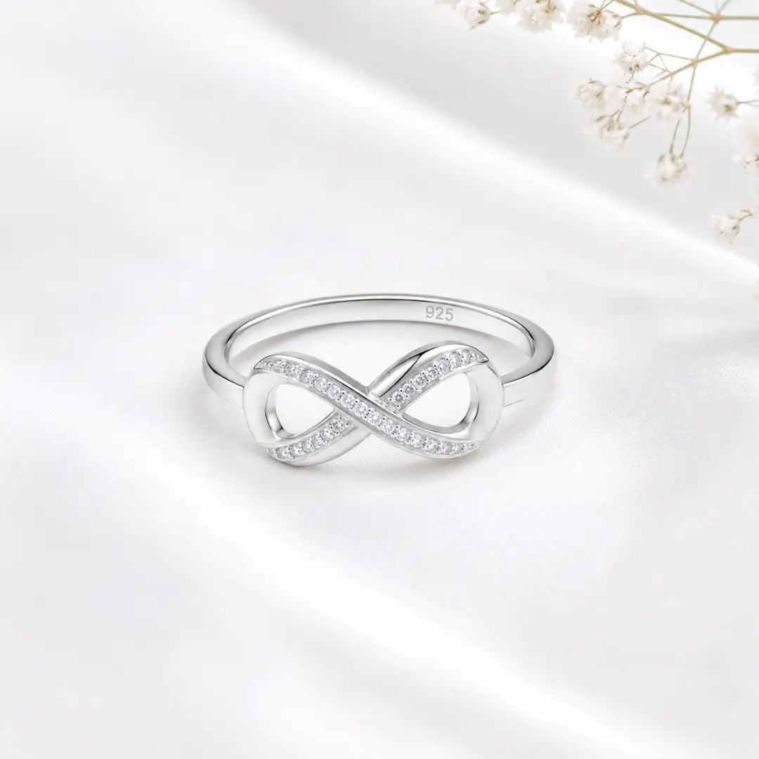 Mashha 925 Silver Rhodium Plated Eternelle  Infinity Ring Mashha