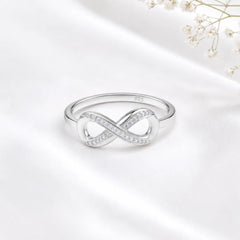 Mashha 925 Silver Rhodium Plated Eternelle  Infinity Ring Mashha