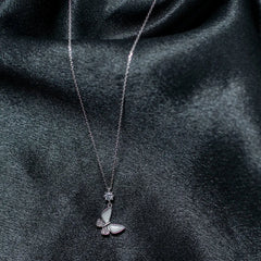 Mashha 925 Silver Rhodium Plated Silver Butterfly Pendant Mashha