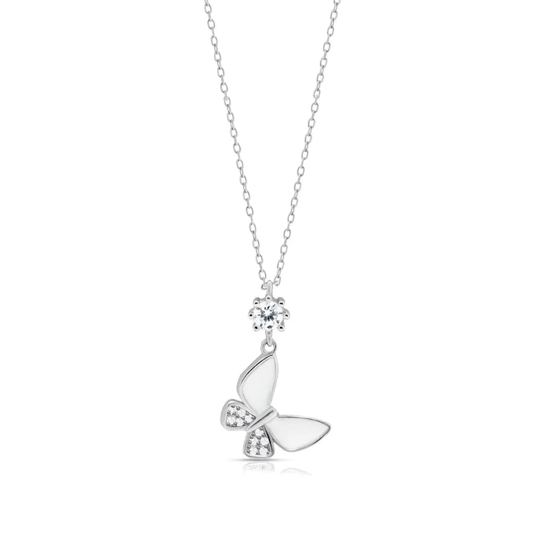 Mashha 925 Silver Rhodium Plated Silver Butterfly Pendant Mashha