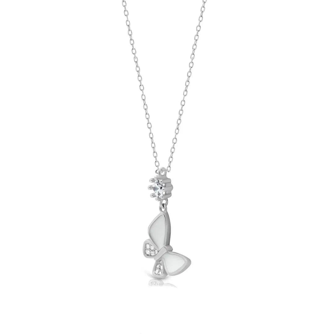 Mashha 925 Silver Rhodium Plated Silver Butterfly Pendant Mashha