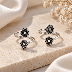 Mashha 925 Silver Vintage Daisy Wrap Toe Ring
