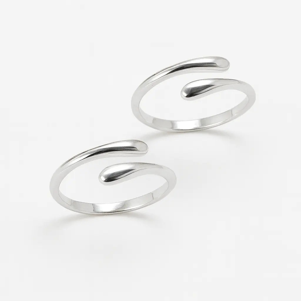 Mashha 925 Silver Adjustable Minimalist Toe Rings Mashha