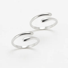Mashha 925 Silver Adjustable Minimalist Toe Rings Mashha