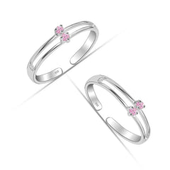 Mashha 925 Silver Blush Bloom Toe Ring Mashha