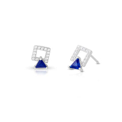 Mashha 925 Silver Bombae Sapphire Earrings Mashha