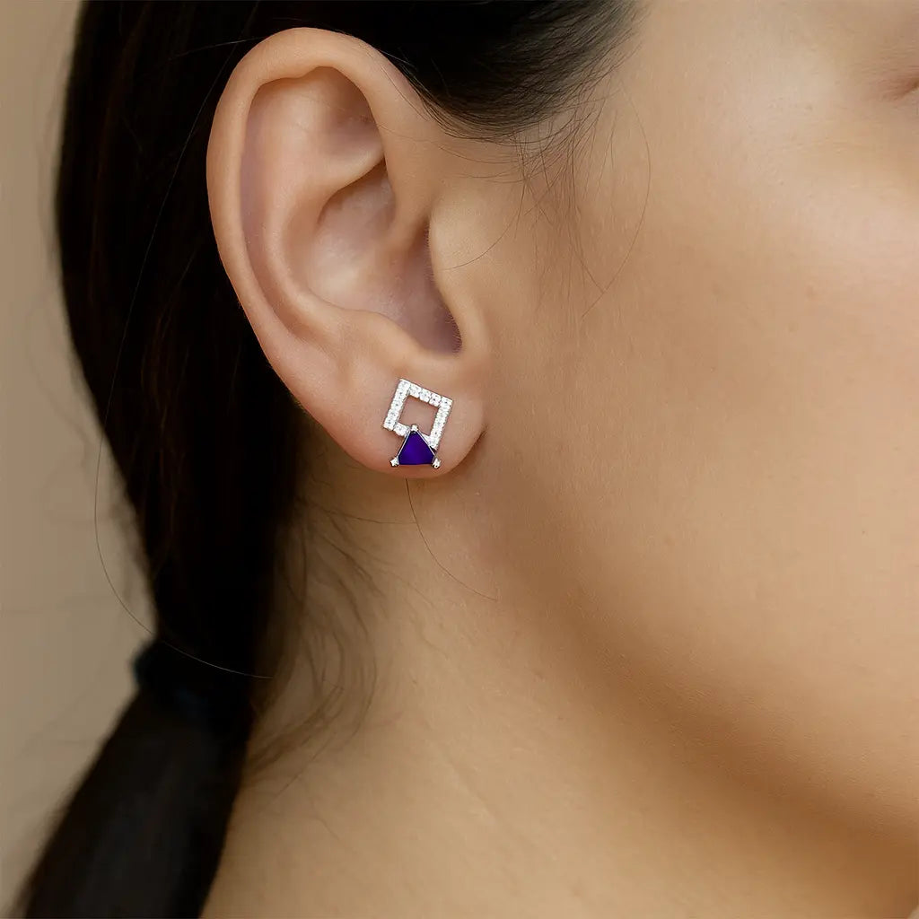 Mashha 925 Silver Bombae Sapphire Earrings Mashha