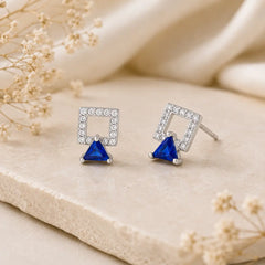 Mashha 925 Silver Bombae Sapphire Earrings Mashha