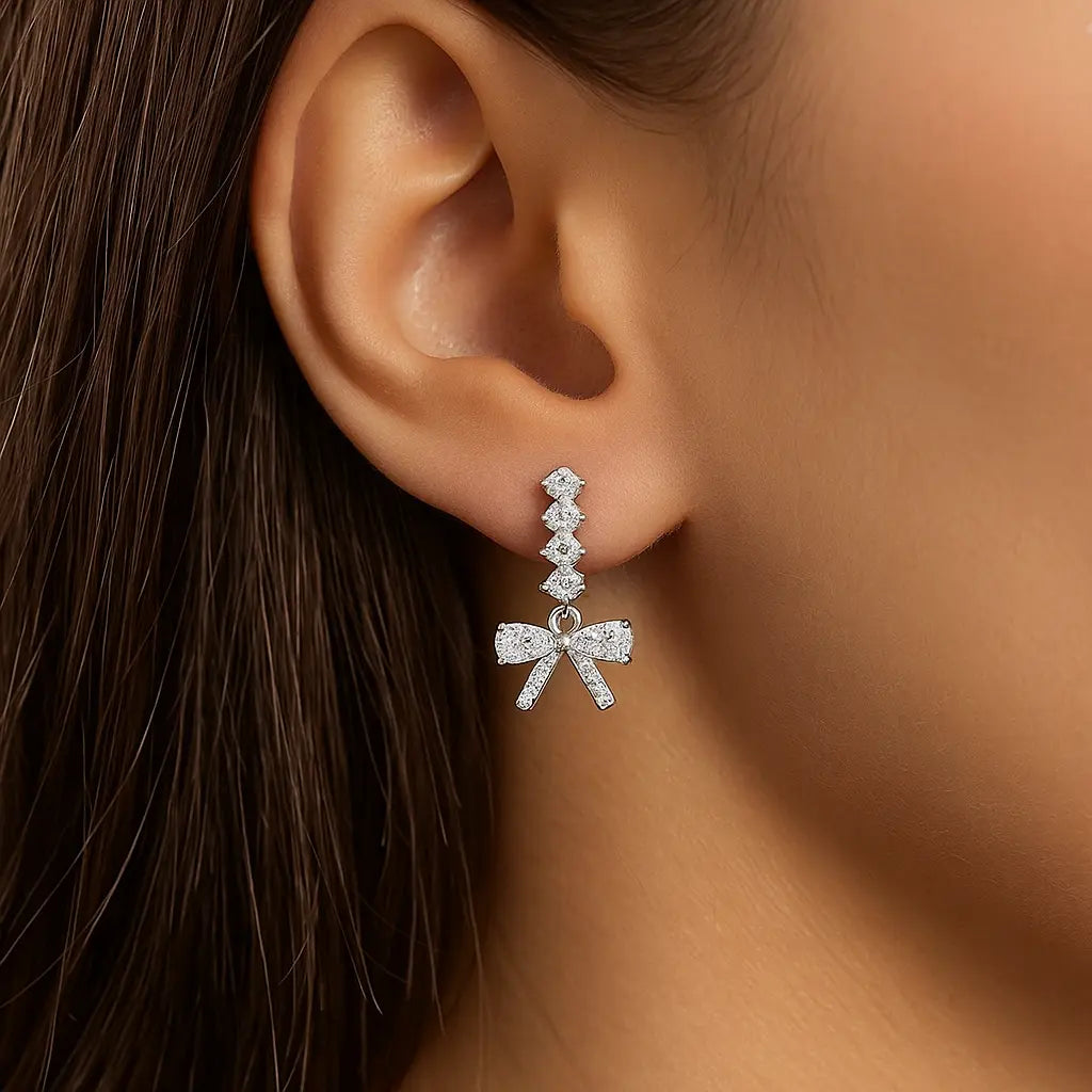 Mashha 925 Silver Bow-tiful Chaos Earrings Mashha