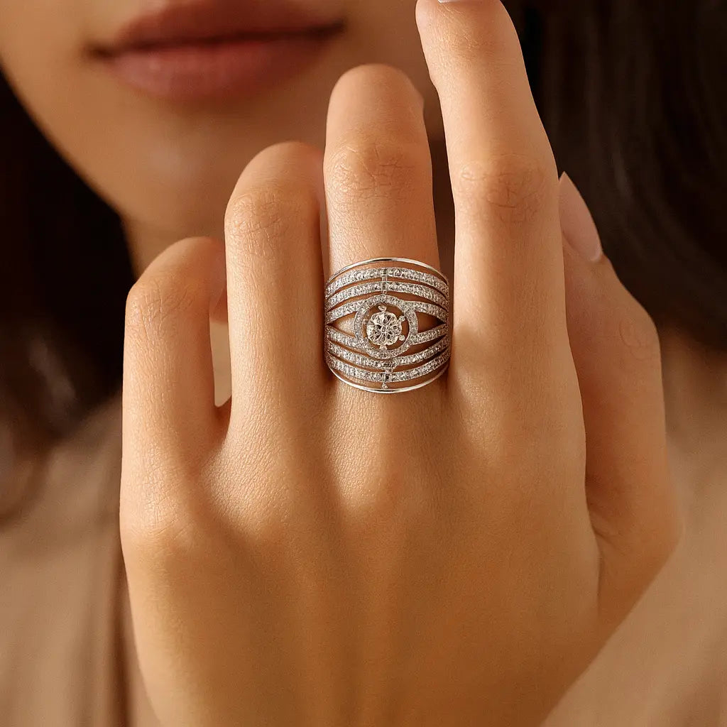 Mashha 925  Silver Celestia Radiance Ring Mashha