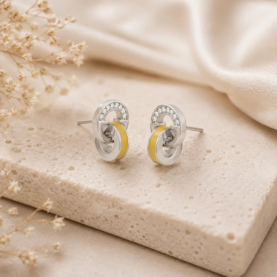 Mashha 925 Silver Office 9 to 5 Earrings Mashha