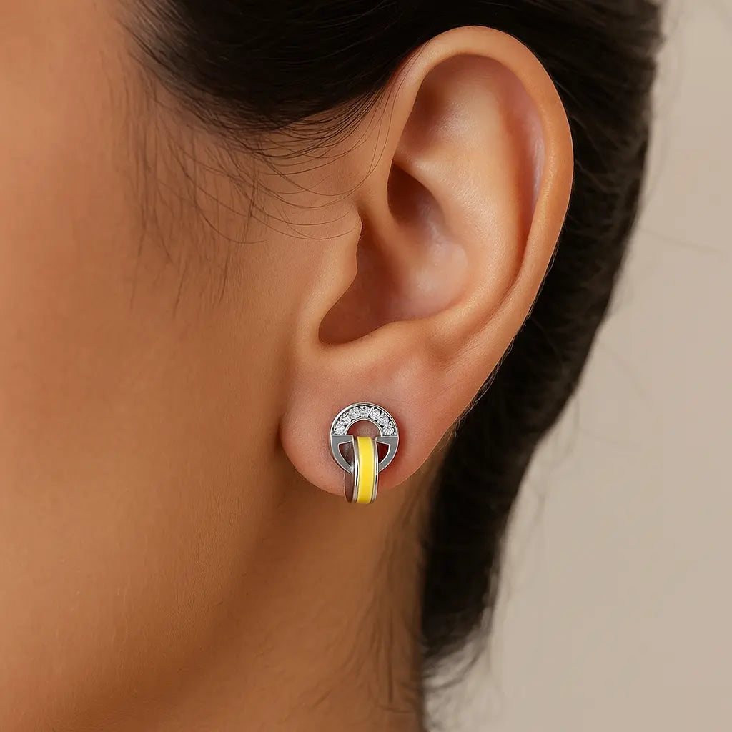 Mashha 925 Silver Office 9 to 5 Earrings Mashha