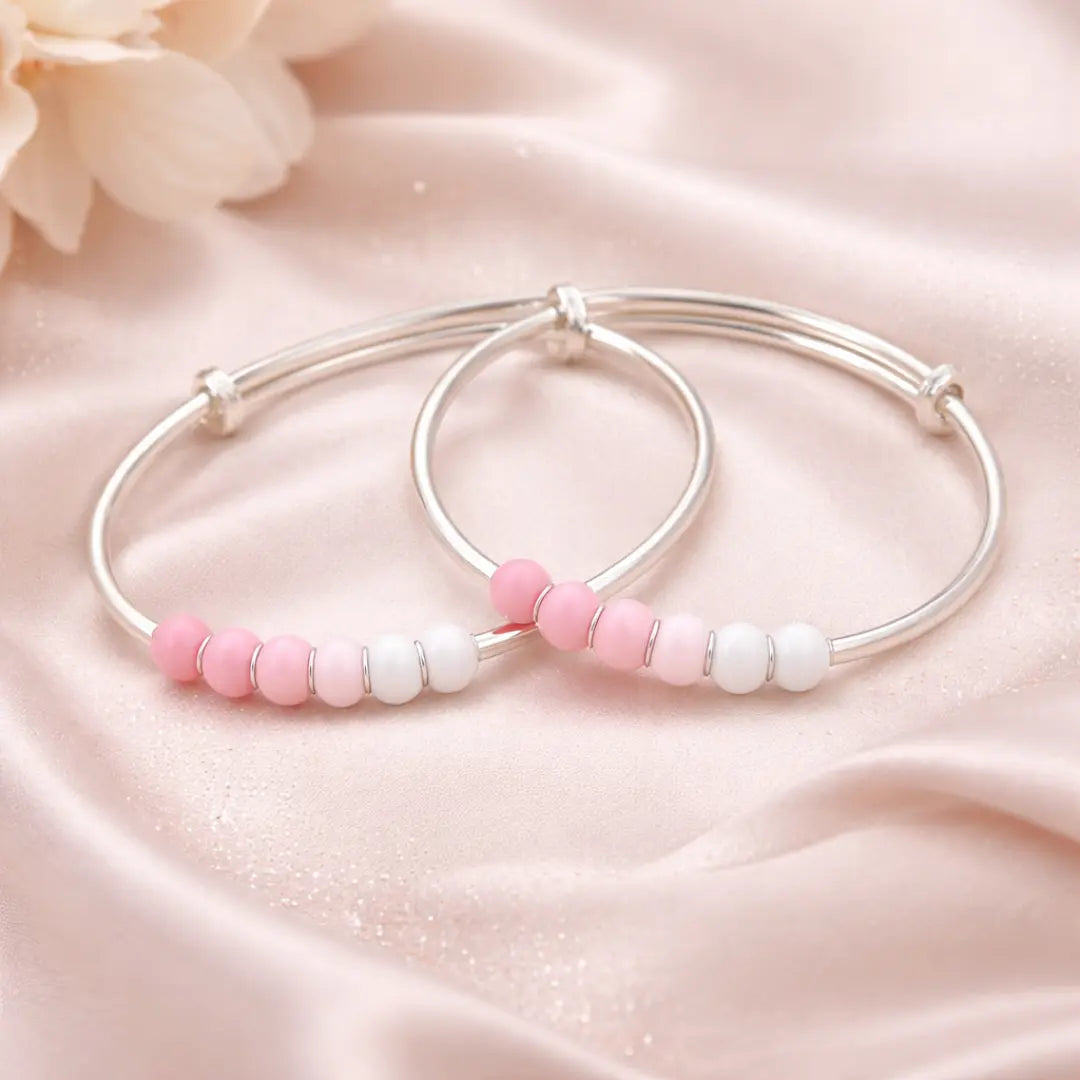 Mashha 925 Silver Pink Whisper Baby Bangles Mashha