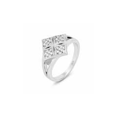Geometric Sparkle Sterling Silver Ring Mashha