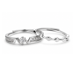 Mashha 925 silver rhodium plated Slay The Day Set of 2 rings Mashha