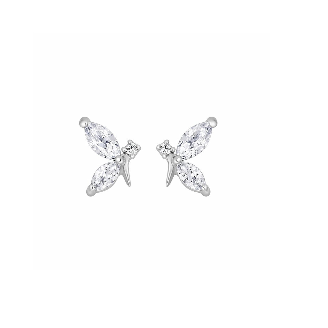 Mashha 925 Silver Crystal Flutter Studs Mashha