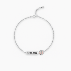 Tiny Steps 925 Silver Baby Bracelet – Personalized with any birthdate or name