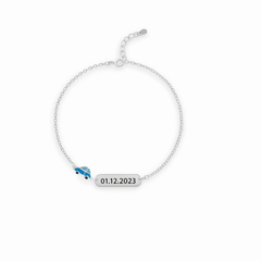 Zoom Joy 925 Silver Baby Car Bracelet – Custom Date or Name Engraved