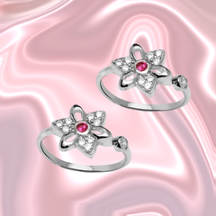 Mashha 925 Silver Blossom Shine Toe Rings