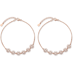 Mashha 925 Silver Sunflower Sparkle Anklet
