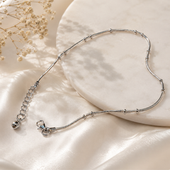 Mashha 925 silver Rhodium Plated Minimal Luxe Anklet Mashha