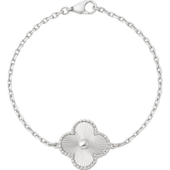 Sterling Silver Clover Satin Bracelet