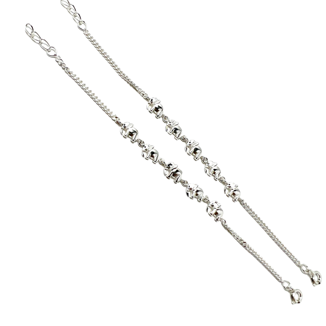 Silver chain necklace on a white background