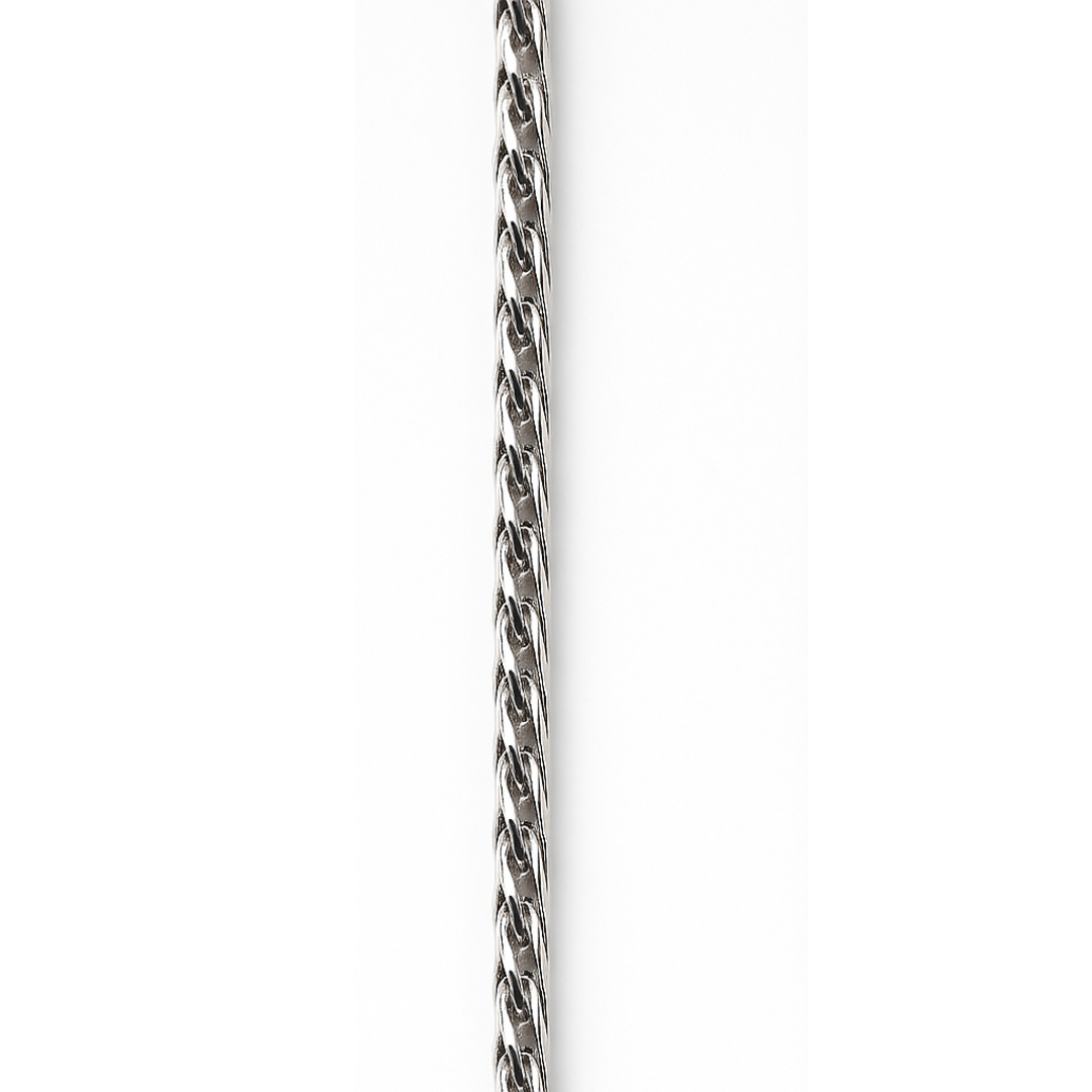 Silver chain on a white background