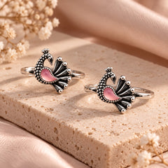 Mashha 925 Silver Mayura Peacock Toe Rings