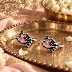 Mashha 925 Silver Mayura Peacock Toe Rings