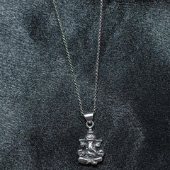 Lord Ganesha 925 Silver Pendant with Chain
