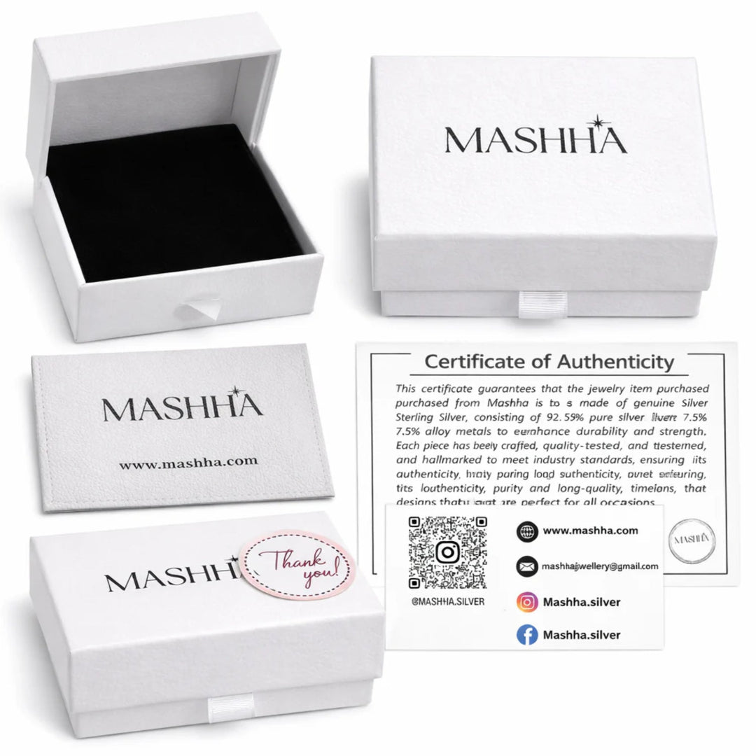 Mashha 925 Silver Leaf & Pearl Drop Pendant chain Mashha