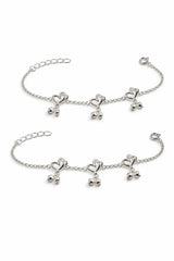Heart Charm Silver Anklet Set for Babies Mashha
